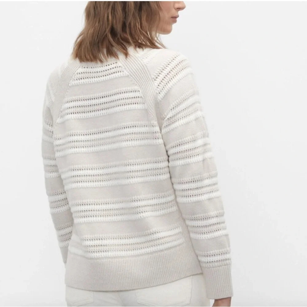 Club Monaco Striped Raglan Wool Knit Crewneck Sweater Size Small - Picture 2 of 14